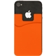 aerial view a orange silicone phone wallet, image 1 of 3