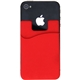 aerial view a red silicone phone wallet, image 1 of 2