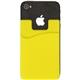 aerial view a yellow silicone phone wallet, image 1 of 2