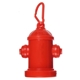 aerial view a red fire hydrant shaped waste bag dispenser, image 1 of 2