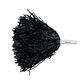 a black rally pom poms