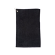 aerial view a black deluxe hemmed golf towel - colors, image 1 of 2