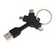 aerial view a black multi usb cable key chain, image 1 of 2