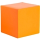 aerial view a orange cube stress reliever, image 1 of 2