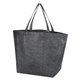 aerial view a black crosshatch non - woven shopper tote bag, image 1 of 2