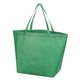 aerial view a green crosshatch non - woven shopper tote bag, image 1 of 2