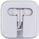 aerial view a white 3 earbuds in travel case, image 1 of 2