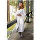aerial view a white luxury unisex waffle weave bathrobe, image 1 of 3
