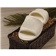 a white open toe velour slippers