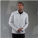 aerial view a silver heather (927) mens taza performance knit quarter zip with thumb holes, image 1 of 7