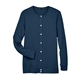aerial view a navy devon jones ladies perfect fit(tm) ribbon cardigan, image 1 of 7