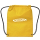 aerial view a yellow small non - woven drawstring backpack, image 1 of 2