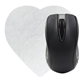 a white heart shaped computer mouse pad - dye sublimated