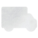 aerial view a white dye sublimated truck shaped coaster, image 1 of 2
