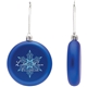 a blue shatter resistant flat round ornament