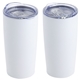 aerial view a white glendale 20 oz vacuum insulated stainless steel tumbler, image 1 of 2