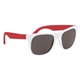 aerial view a white frame red temples two tone rubberized sunglasses, image 1 of 3