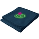 aerial view a navy blue ribbed fleece blanket, image 1 of 3