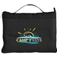 aerial view a black roam fleece travel blanket, image 1 of 2