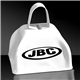 aerial view a white 3 white metal cowbell, image 1 of 2