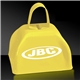 aerial view a yellow 3 yellow metal cowbells, image 1 of 2