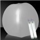 aerial view a white 24 inch inflatable beach ball with two 6 inch glow sticks - white, image 1 of 3