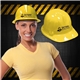 aerial view a yellow novelty yellow plastic construction hard hat, image 1 of 2