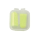 aerial view a yellow noise cancelling ear plugs, image 1 of 2