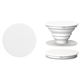 aerial view a white/light gray popsockets popgrip plastic phone stand, image 1 of 4