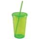 aerial view a translucent lime 20 oz custom core tumbler, image 1 of 2