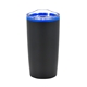 aerial view a black/blue color splash 20 oz economy stainless steel tumbler, image 1 of 2