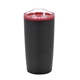 aerial view a black/red color splash 20 oz economy stainless steel tumbler, image 1 of 2
