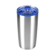 aerial view a silver/blue color splash 20 oz economy stainless steel tumbler, image 1 of 2