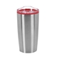 aerial view a silver/red color splash 20 oz economy stainless steel tumbler, image 1 of 2