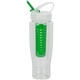 aerial view a green (close to pms 3415) 28 oz polyclean color fruit fusion water bottle, image 1 of 2