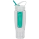 aerial view a light blue (close to pms 2228) 28 oz polyclean color fruit fusion water bottle, image 1 of 2