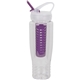 aerial view a purple (close to pms 269) 28 oz polyclean color fruit fusion water bottle, image 1 of 2