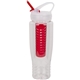 aerial view a red (close to pms 201) 28 oz polyclean color fruit fusion water bottle, image 1 of 2