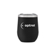 aerial view a matte black cece 12 oz copper vacuum insulated stainless steel tumbler, image 1 of 6