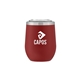 aerial view a matte red cece 12 oz copper vacuum insulated stainless steel tumbler, image 1 of 6
