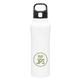 aerial view a white h2go houston 20.9 oz vacuum insulated stainless steel bottle with push - button lid - white, image 1 of 9