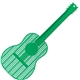 aerial view a green large guitar fly swatter, image 1 of 2