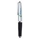 a satin chrome with silver trims cap - off mini ballpoint pen