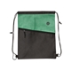 aerial view a green non - woven etched drawstring sportpack, image 1 of 3