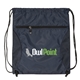 aerial view a navy-blue mesh drawstring backpack, image 1 of 2