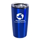aerial view a blue 20 oz sovereign insulated viking vacuum tumbler 20 oz., image 1 of 2