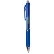aerial view a translucent blue/blue grip plastic gel pen with medium pt., image 1 of 2