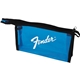 aerial view a translucent blue with black trim 20 gauge zipper pvc bag, image 1 of 2