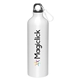 aerial view a silver h2go classic 24 oz aluminum water bottle, image 1 of 9