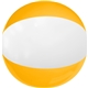 a yellow with white 12 two - toned beach ball